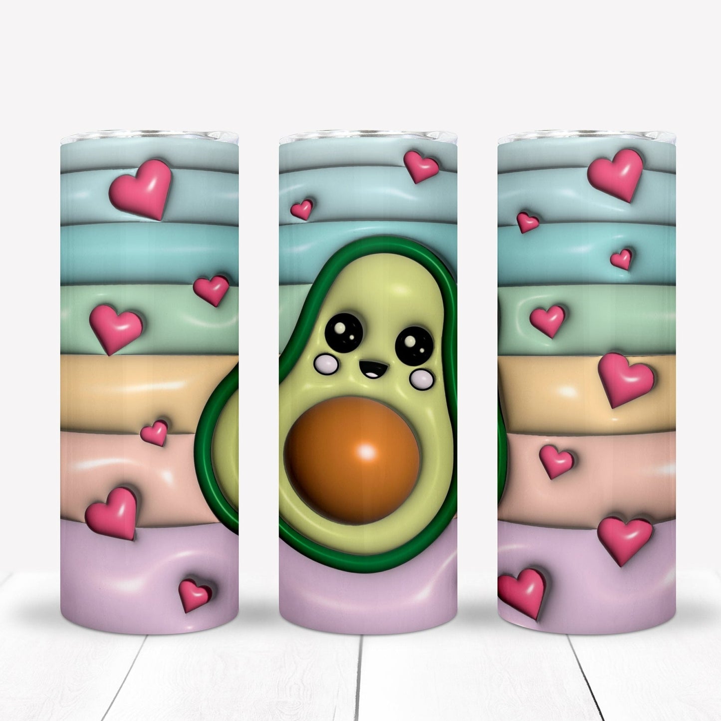 Inflate/Puff Avocado 20oz Sublimation Tumbler Image