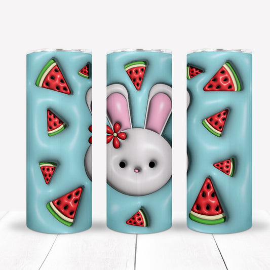 3D Inflate/Puff Bunny 20oz Sublimation Tumbler Image