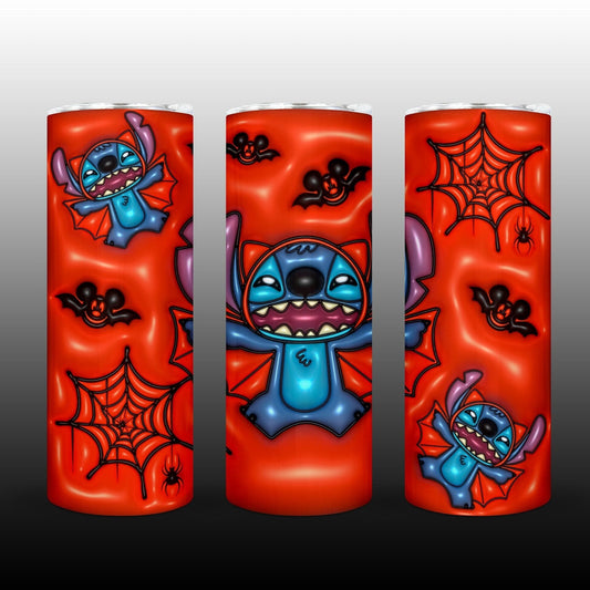 3D Inflate Halloween 20oz Sublimation 20oz Tumbler Image Puff Stitch