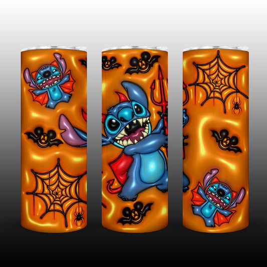 3D Inflate Halloween 20oz Sublimation 20oz Tumbler Image Puff Stitch