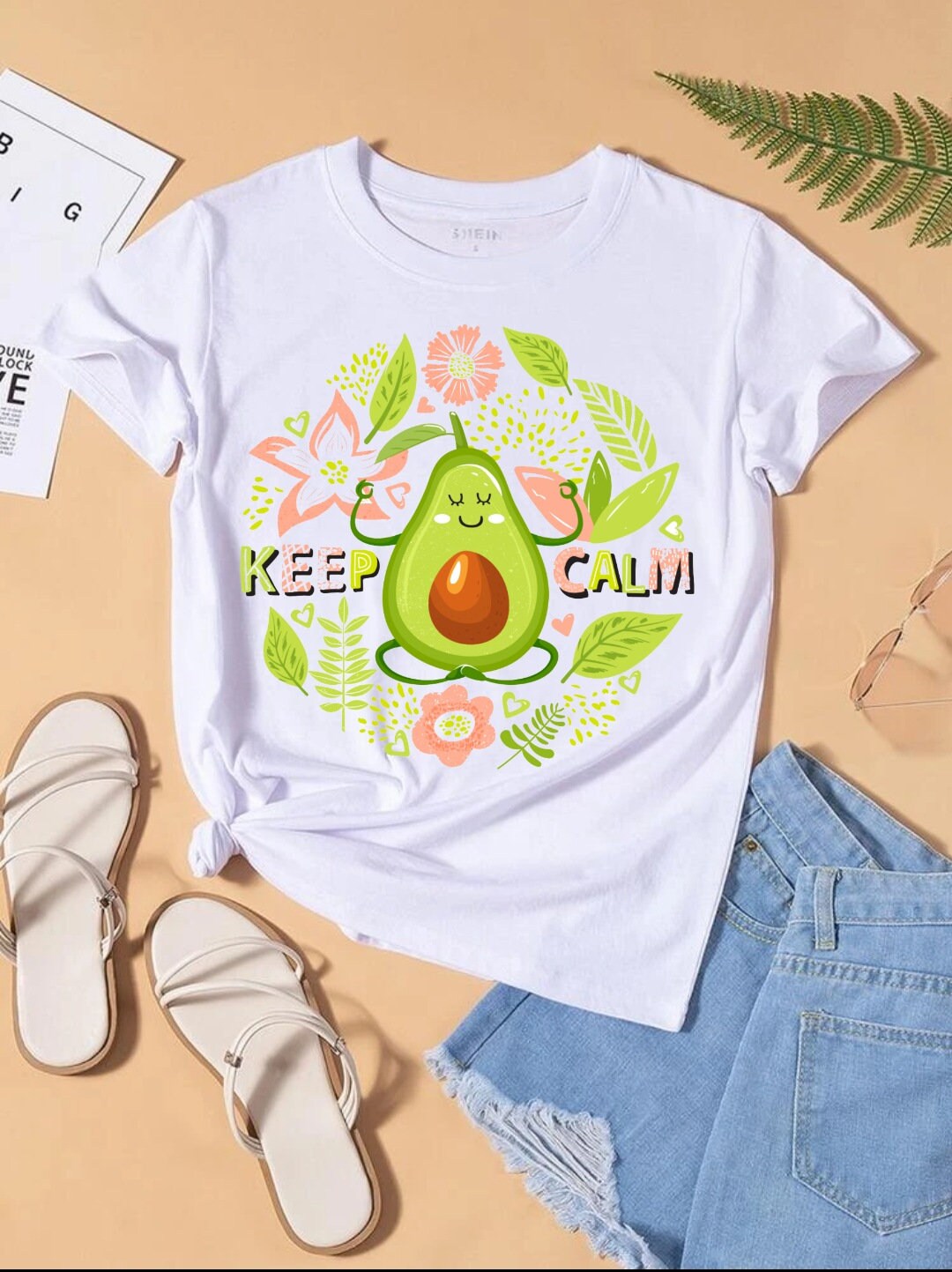 Keep Calm Avacado T-shirt Image DTF/Sublimation