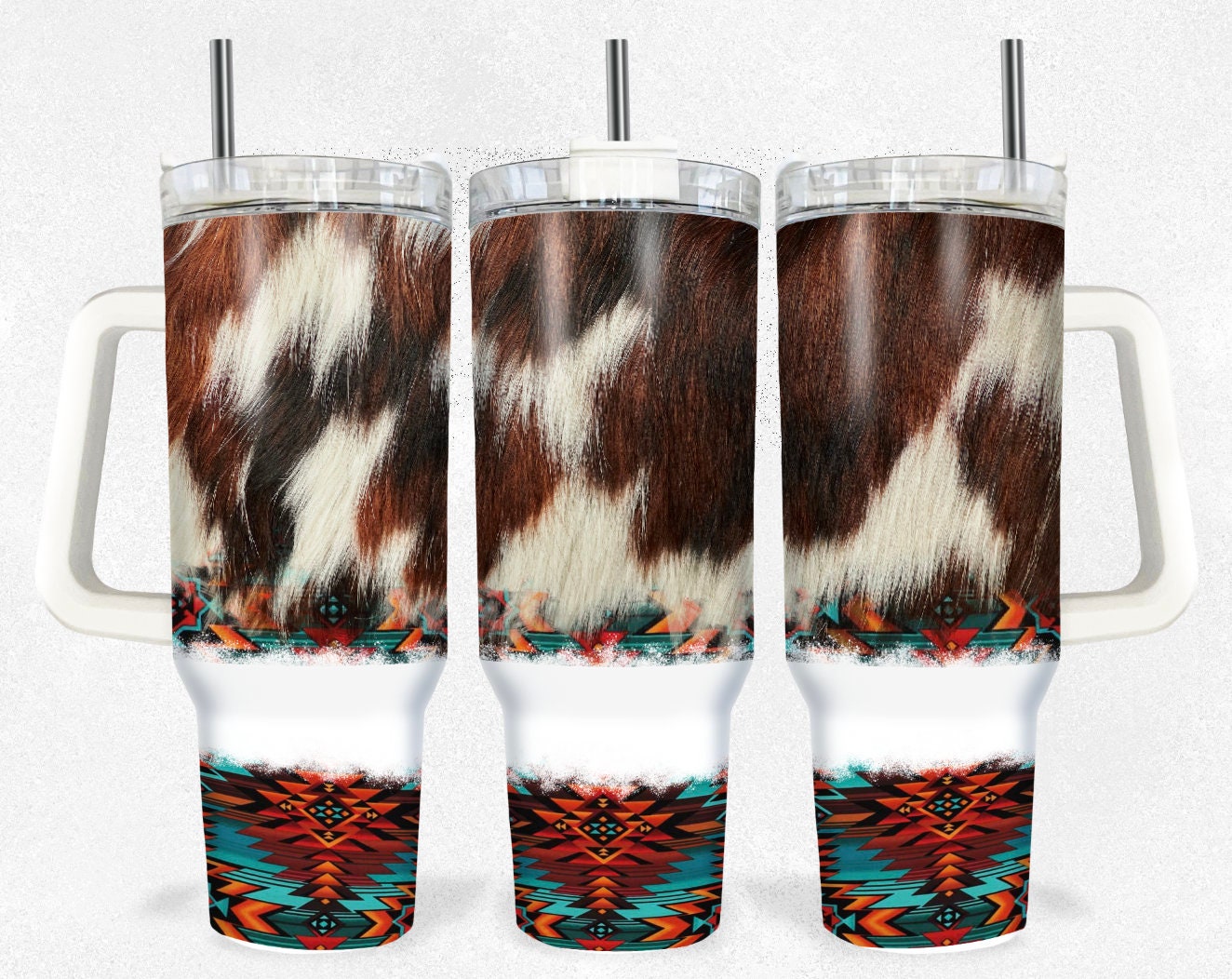 Aztec Cow Sublimation 40oz Tumbler Image