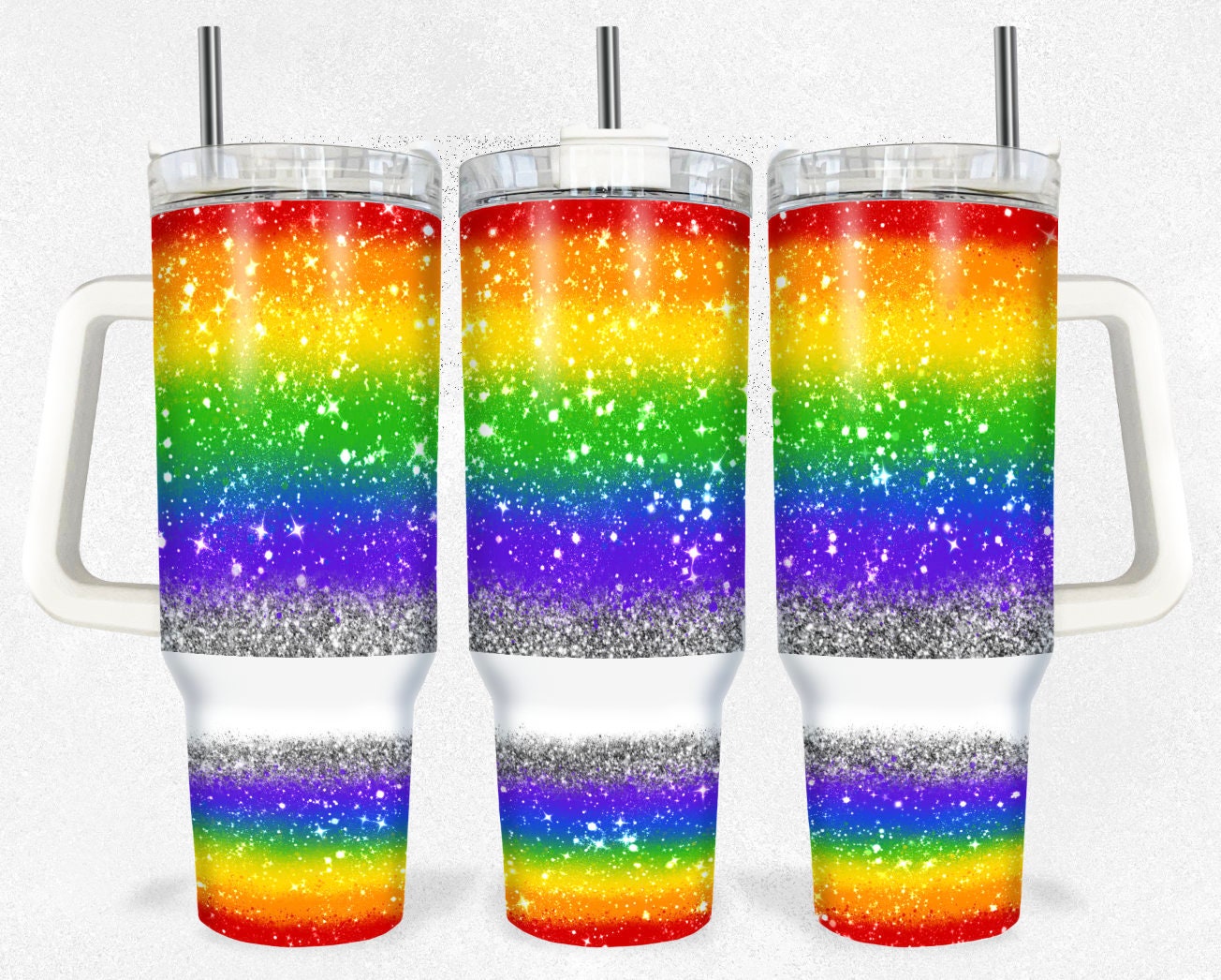 Glitter Pride Sublimation 40oz Tumbler Image