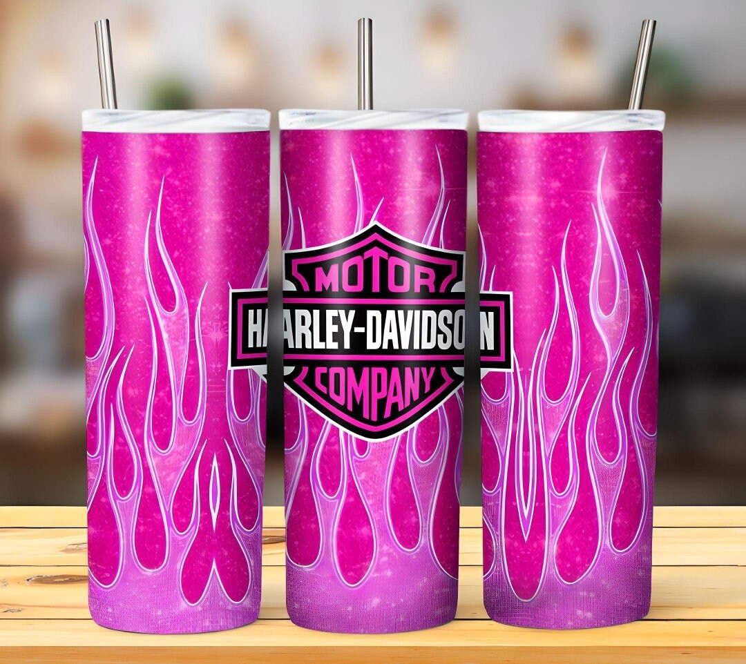 Pink Flames Sublimation 20oz Tumbler Image