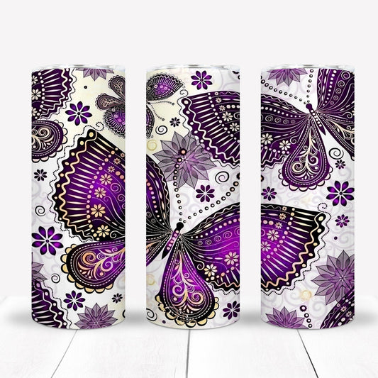 Butterflies Sublimation 20oz Tumbler Image