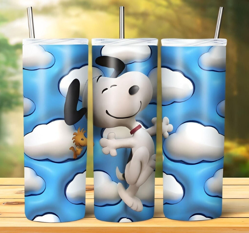 3D Inflate Cartoon Sublimation 20oz Tumbler Image Puff