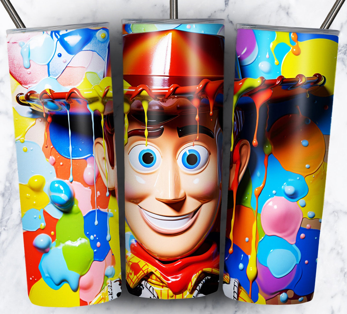 3d Cartoon Paint Sublimation 20oz Tumbler Images Bundle