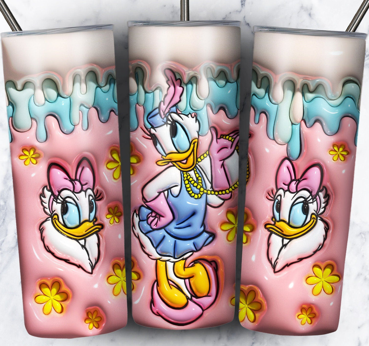 3D Inflate Cartoon Sublimation 20oz Tumbler Image Puff