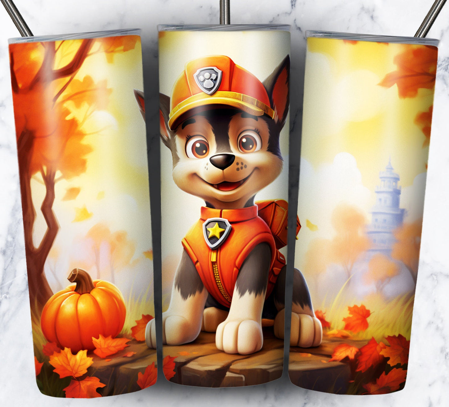 Fall Cartoon Sublimation 20oz Tumbler Image