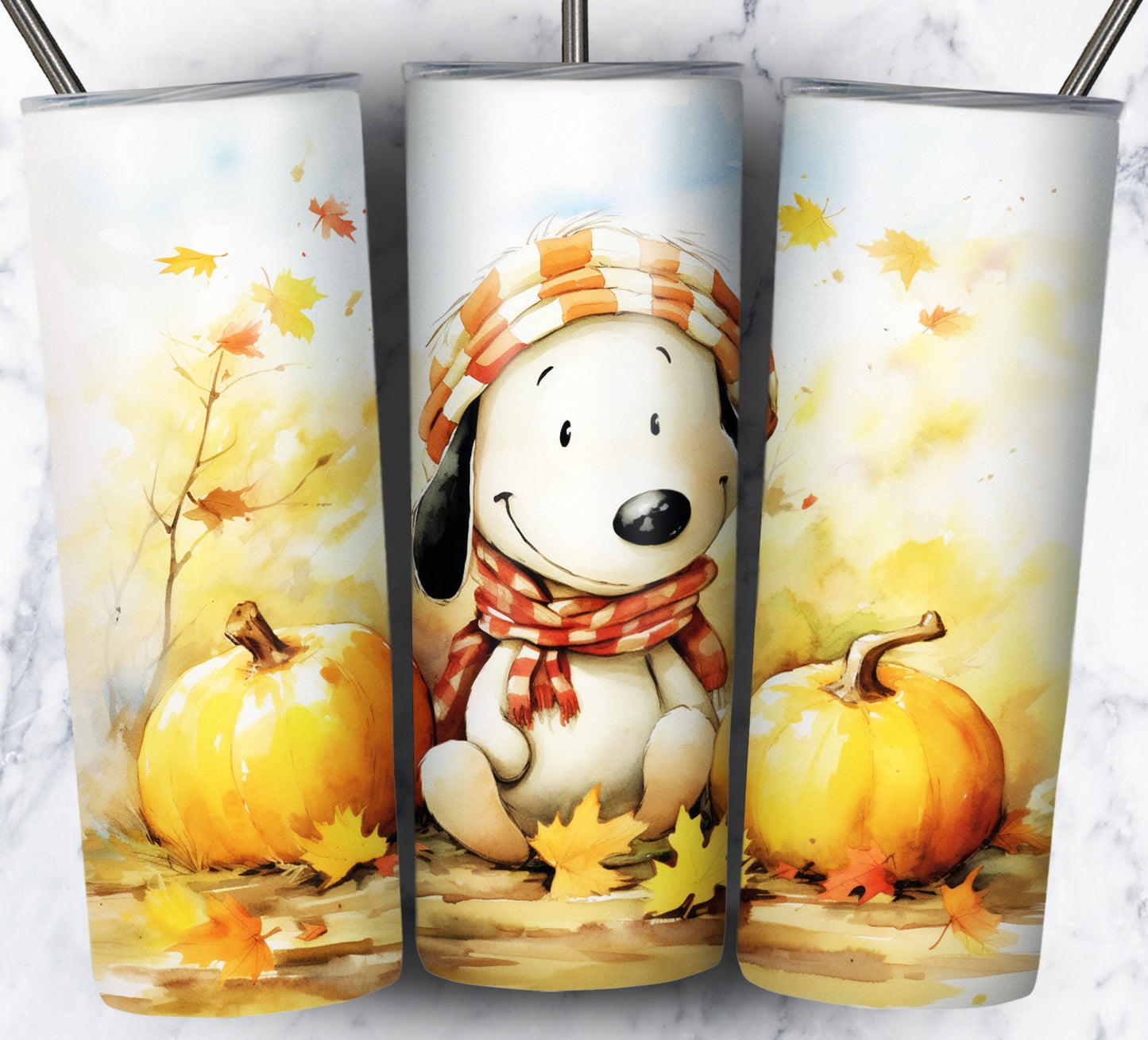 Fall Cartoon Sublimation 20oz Tumbler Image