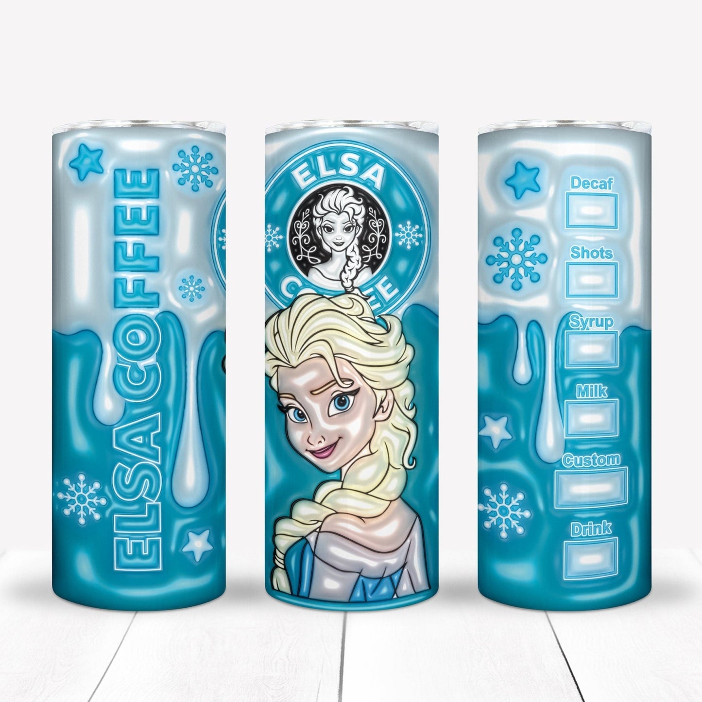 3D Inflate Sublimation 20oz Tumbler Image Puff Princess