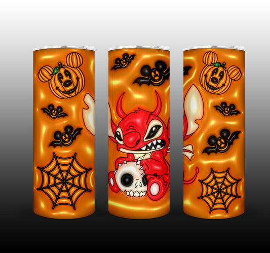 3D Inflate Halloween 20oz Sublimation 20oz Tumbler Image Puff Stitch