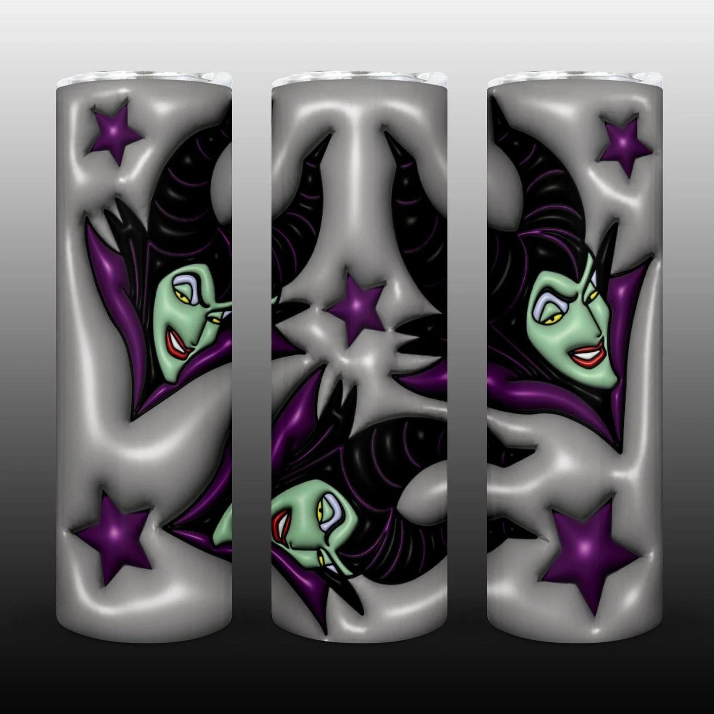 3D Inflate Halloween 20oz Sublimation 20oz Tumbler Image Puff Maleficent