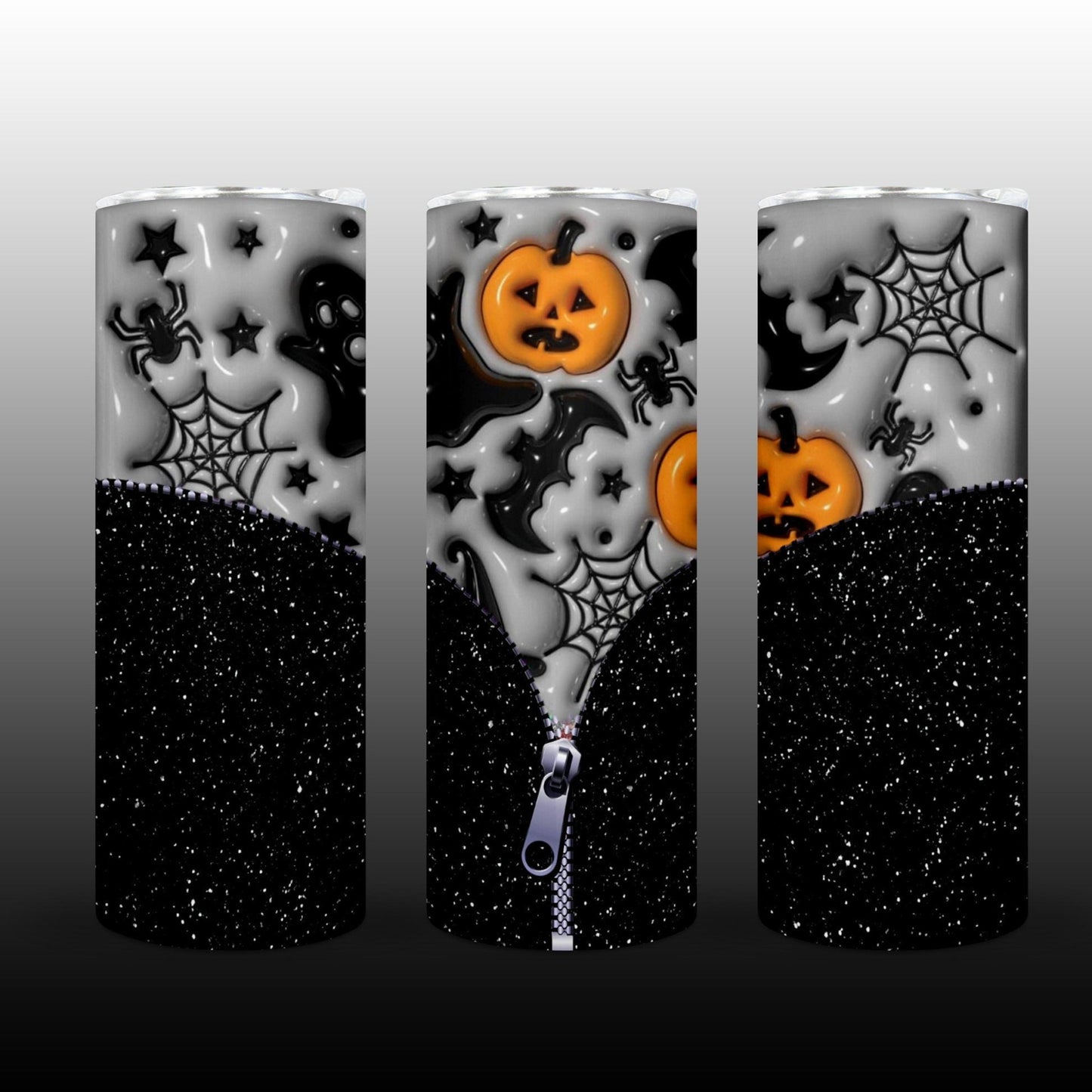 3D Inflate Halloween 20oz Sublimation 20oz Tumbler Image Puff Bats