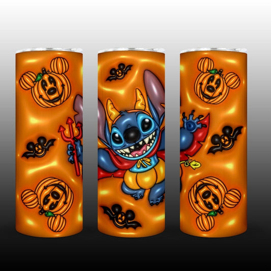 3D Inflate Halloween 20oz Sublimation 20oz Tumbler Image Puff Stitch