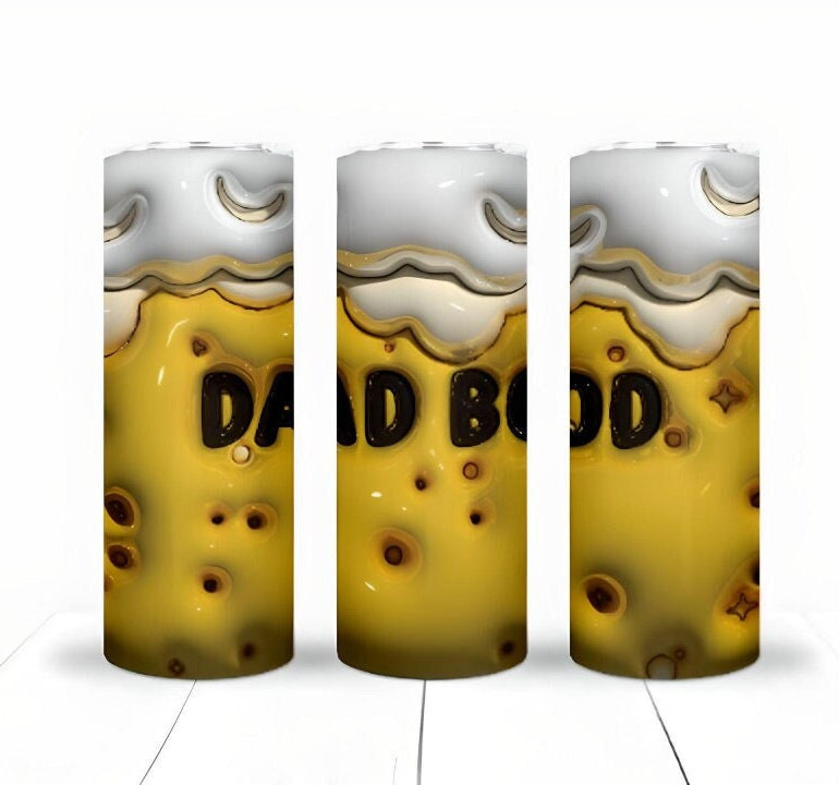 3D Inflate Beer Sublimation 20oz Tumbler Image Puff DadBod