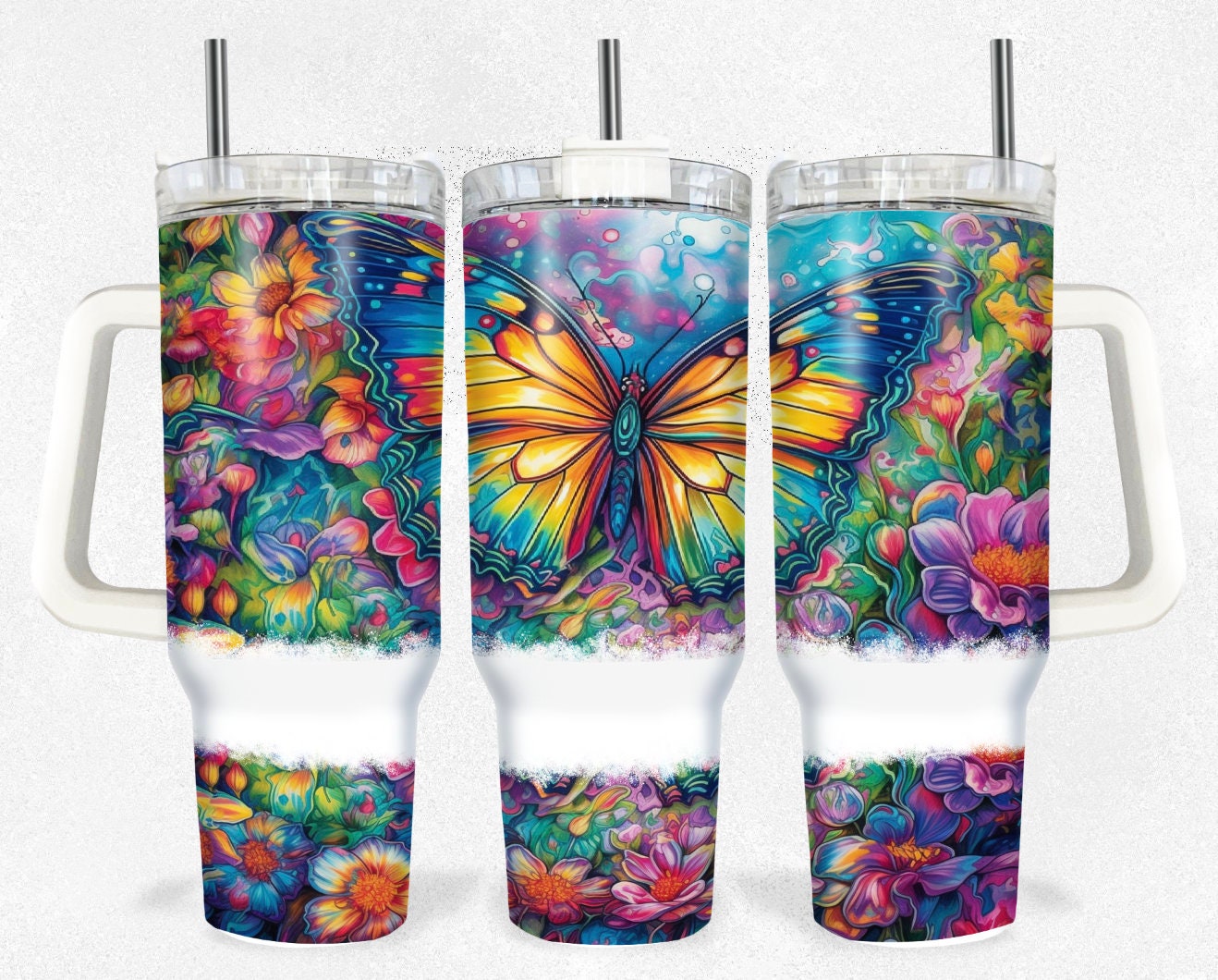 Butterfly Sublimation 40oz Tumbler Image