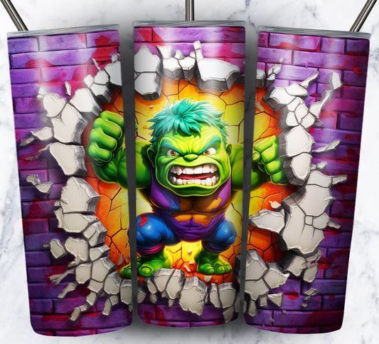 3d Kid Cartoon Superhero Sublimation 20oz Tumbler Image