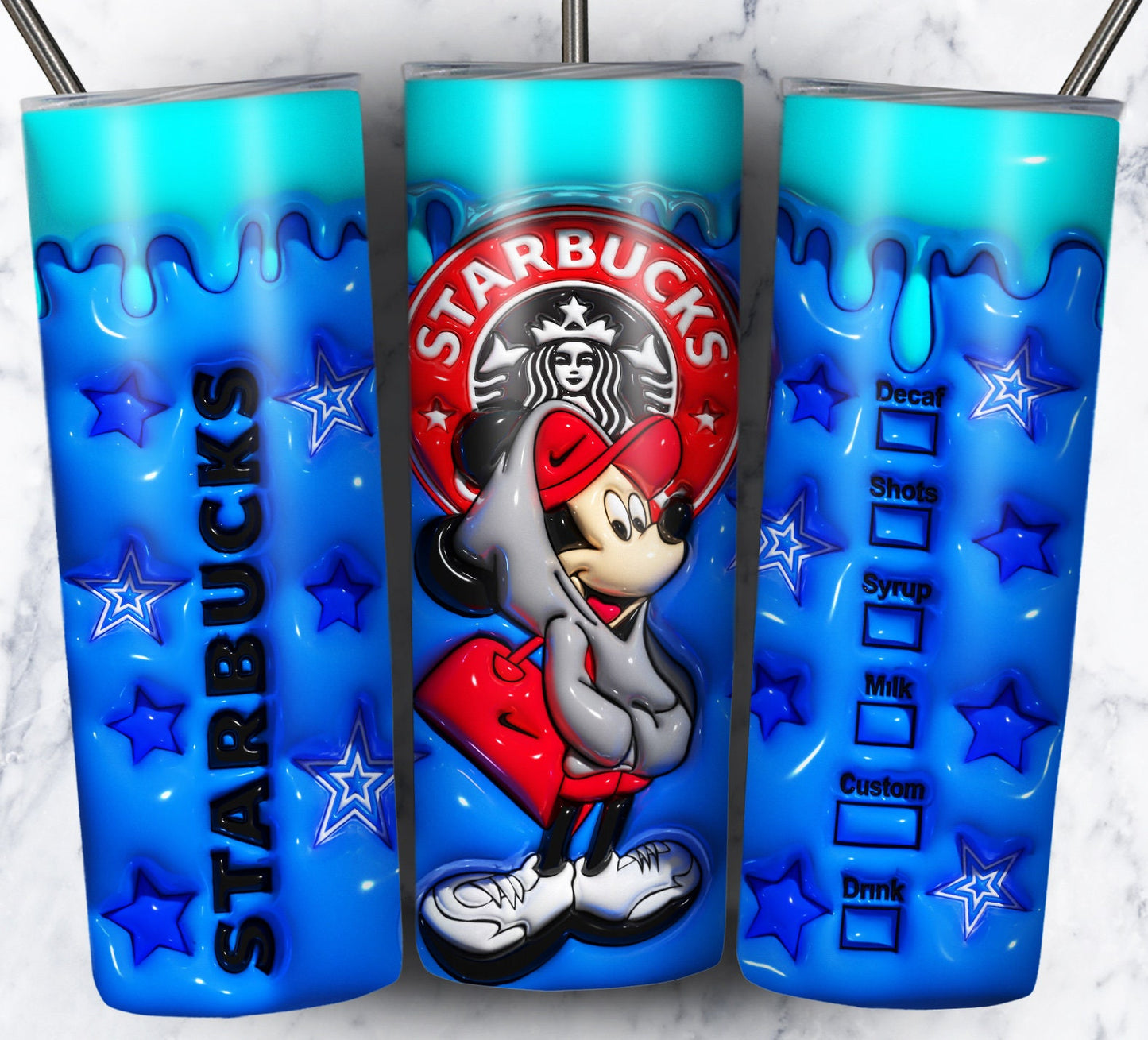 20 3D Inflate Cartoon Sublimation 20oz Images Puff Bundle