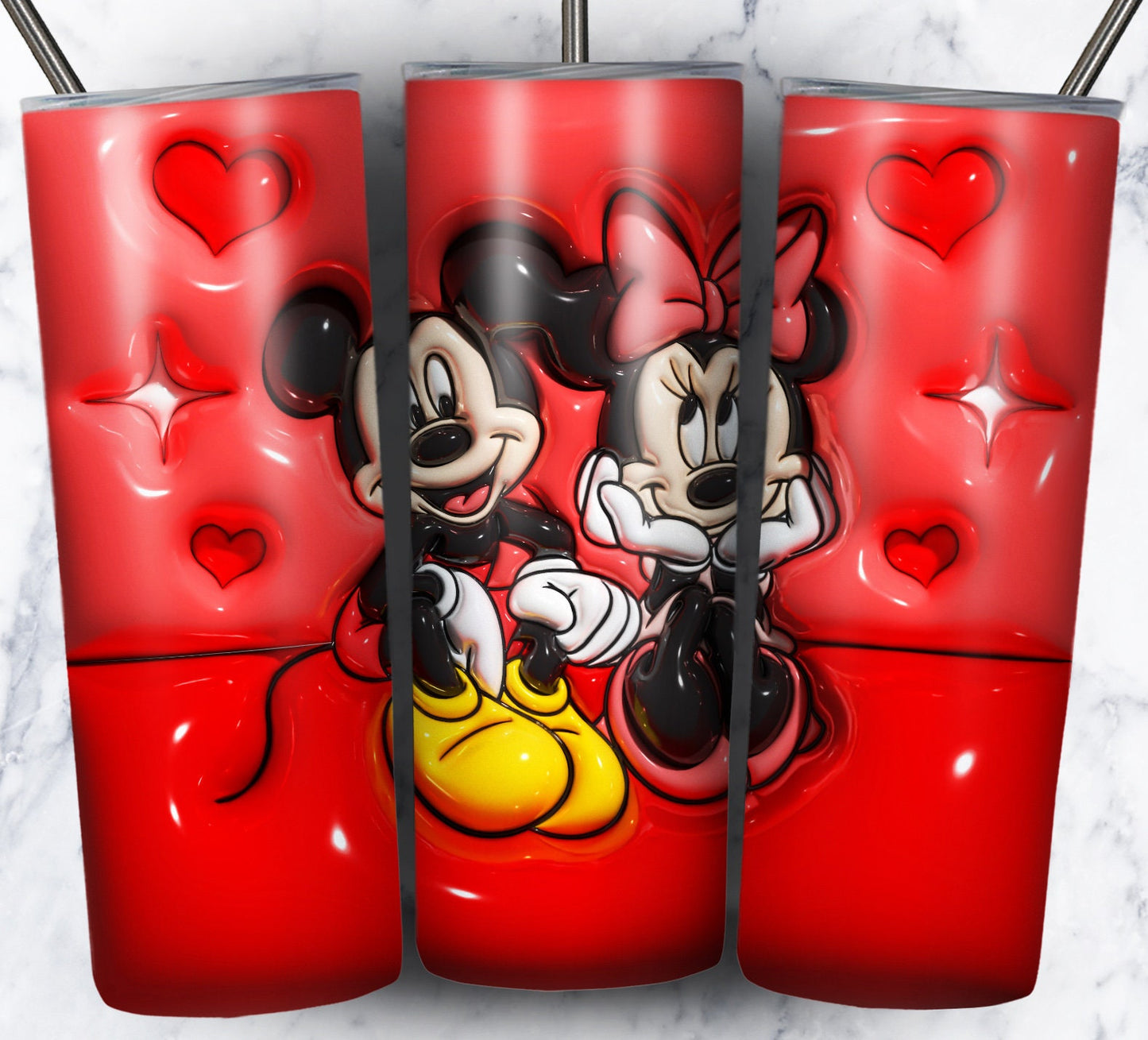 20 3D Inflate Cartoon Sublimation 20oz Images Puff Bundle